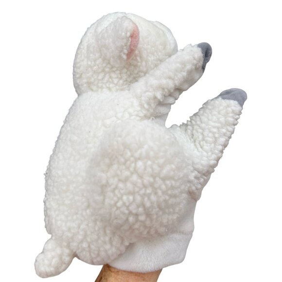 Set Of 2 Lamb Hand Puppets Plush Cal Toy & Unbranded Cream & White 11" & 9" - Picture 8 of 13